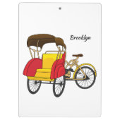 Cartoon van pedicab rickshaw klembord (Achterkant)