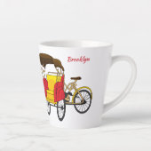 Cartoon van pedicab rickshaw latte mok (Rechts)