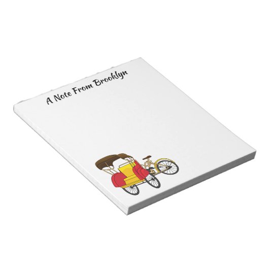 Cartoon van pedicab rickshaw notitieblok (Schuin)