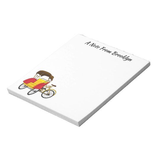 Cartoon van pedicab rickshaw notitieblok (Linkerzijde)