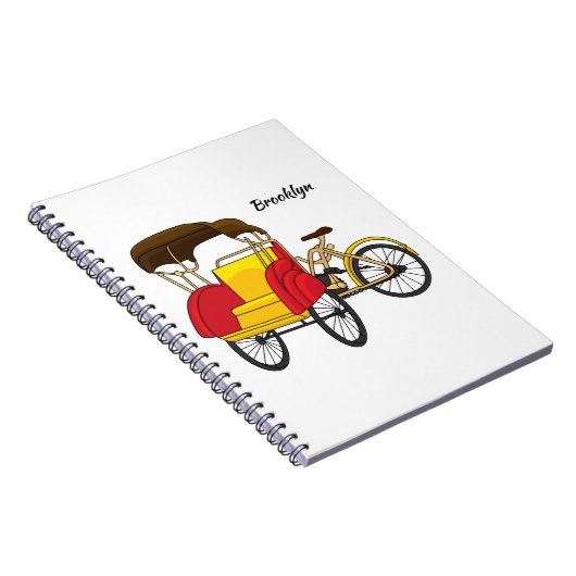 Cartoon van pedicab rickshaw notitieboek (Rechterzijde)