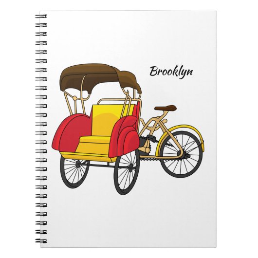 Cartoon van pedicab rickshaw notitieboek (Voorkant)