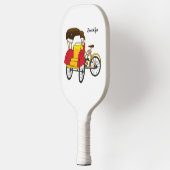 Cartoon van pedicab rickshaw pickleball paddle (Links)