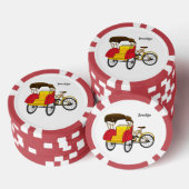 Cartoon van pedicab rickshaw poker chips (Opstapeling)