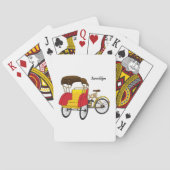 Cartoon van pedicab rickshaw pokerkaarten (Achterkant)