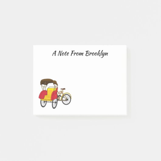 Cartoon van pedicab rickshaw post-it® notes (Voorkant)