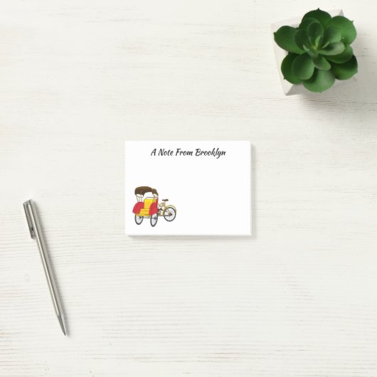 Cartoon van pedicab rickshaw post-it® notes (Kantoor)