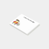 Cartoon van pedicab rickshaw post-it® notes (Schuin)