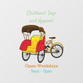 Cartoon van pedicab rickshaw raamsticker (Vel)