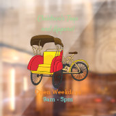 Cartoon van pedicab rickshaw raamsticker (Vel 2)