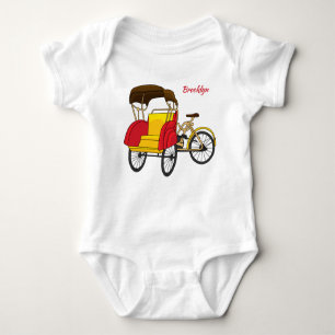 Cartoon van pedicab rickshaw romper