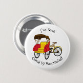 Cartoon van pedicab rickshaw ronde button 5,7 cm (Voorkant /achterkant)