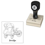 Cartoon van pedicab rickshaw rubberstempel (Gestempeld)