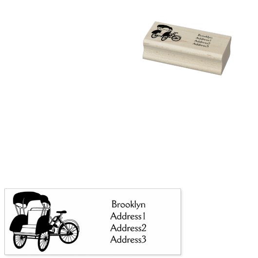 Cartoon van pedicab rickshaw rubberstempel (Gestempeld)