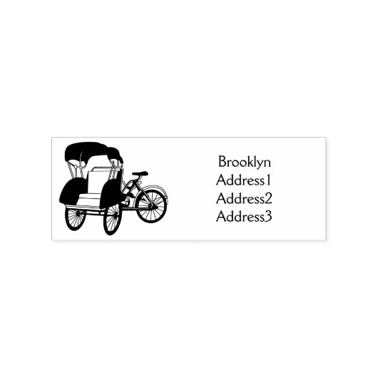 Cartoon van pedicab rickshaw rubberstempel (Afrduk)