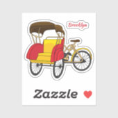Cartoon van pedicab rickshaw sticker (Vel)