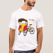 Cartoon van pedicab rickshaw t-shirt (Voorkant)