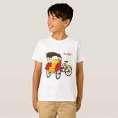 Cartoon van pedicab rickshaw t-shirt (Voorkant volledig)