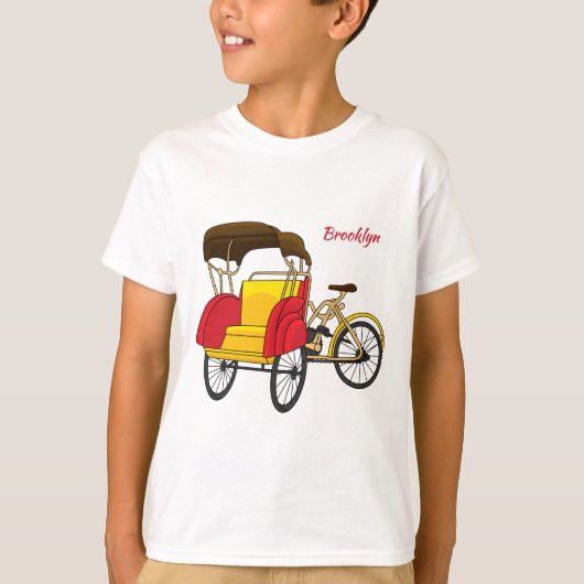 Cartoon van pedicab rickshaw t-shirt (Voorkant)