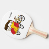 Cartoon van pedicab rickshaw tafeltennisbatje (Zijkant)