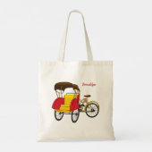 Cartoon van pedicab rickshaw tote bag (Achterkant)
