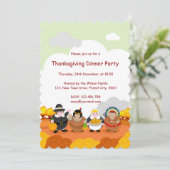 Cartoon van Pilgrim Fathers en Amerikaanse Indiërs Kaart (Staand voorkant)