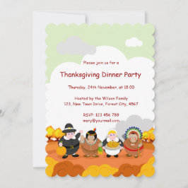 Cartoon van Pilgrim Fathers en Amerikaanse Indiërs Kaart