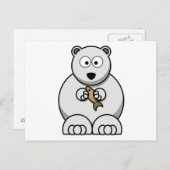 Cartoon van poolBeer Briefkaart (Voorkant / Achterkant)