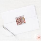 Cartoon van President Roosevelt Vierkante Sticker (Envelop)