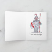 Cartoon van ridder in harnas kaart (Binnen)