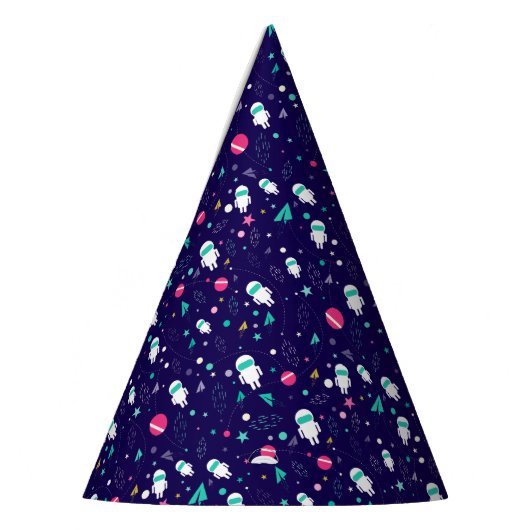 Cartoon van ruimteastronauten feesthoedjes (Links)