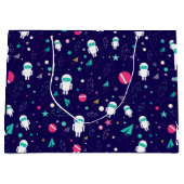 Cartoon van ruimteastronauten groot cadeauzakje (Voorkant)