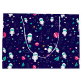 Cartoon van ruimteastronauten groot cadeauzakje (Achterkant)