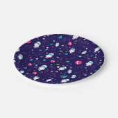 Cartoon van ruimteastronauten papieren bordje (Gekanteld)