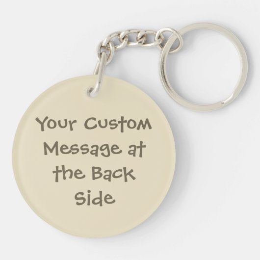 Cartoon van schapen Beige Sleutelhanger (Achterkant)