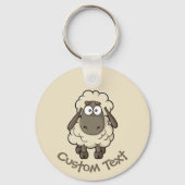 Cartoon van schapen Beige Sleutelhanger (Voorkant)