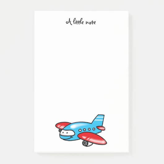 cartoon van schattig vliegtuig post-it® notes (Voorkant)