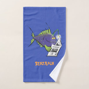 Cartoon van schimmelvis bad handdoek
