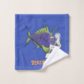 Cartoon van schimmelvis bad handdoek (Wasdoekje)