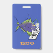 Cartoon van schimmelvis badge (Achterkant)