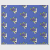 Cartoon van schimmelvis cadeaupapier (Vlak)