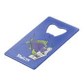 Cartoon van schimmelvis creditkaart flessenopener (Achterkant Gekanteld)