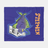 Cartoon van schimmelvis fleece deken (Voorkant (Horizontaal))