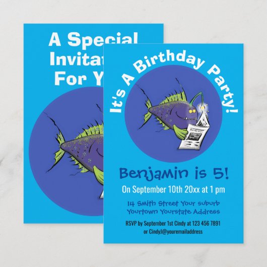 Cartoon van schimmelvis kaart (Voorkant / Achterkant)