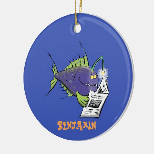 Cartoon van schimmelvis keramisch ornament (Links)