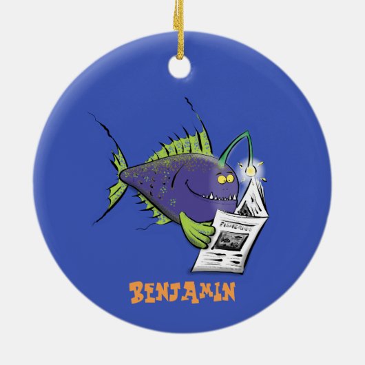 Cartoon van schimmelvis keramisch ornament (Achterkant)