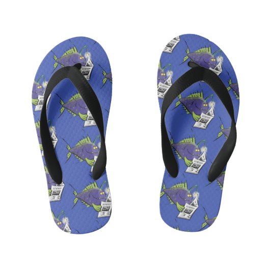 Cartoon van schimmelvis kinder teenslippers (Voetbed)