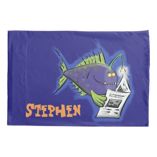 Cartoon van schimmelvis kussensloop (Achterkant)