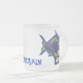 Cartoon van schimmelvis matglas koffiemok (Voorkant rechts)