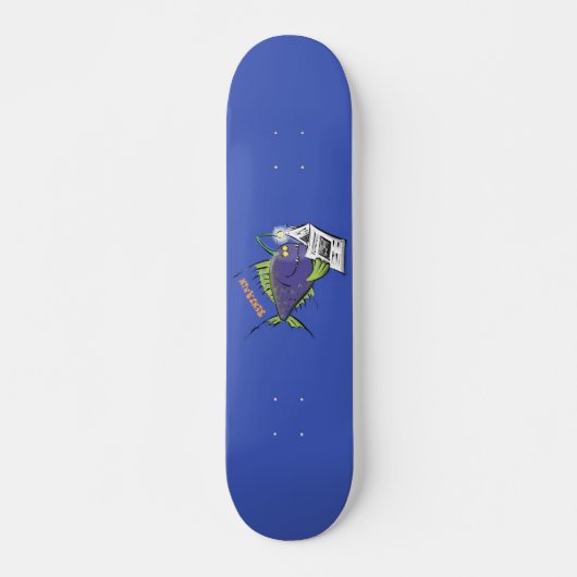 Cartoon van schimmelvis persoonlijk skateboard (Voorkant)